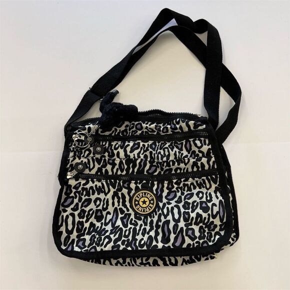 Kipling Handbags - Kipling‎ Leopard Print Nylon Expandable Messenger Crossbody Bag Unisex Travel